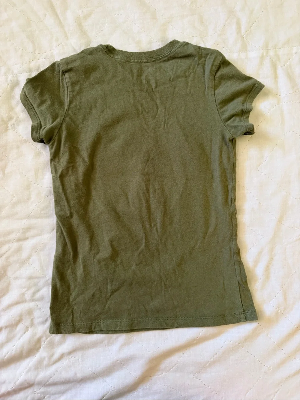 The Children's Place Olive Green Graphic Tee with Pink Hearts